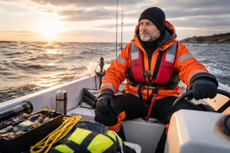 Sikkerhed på vandet Gå aldrig ned på udstyr